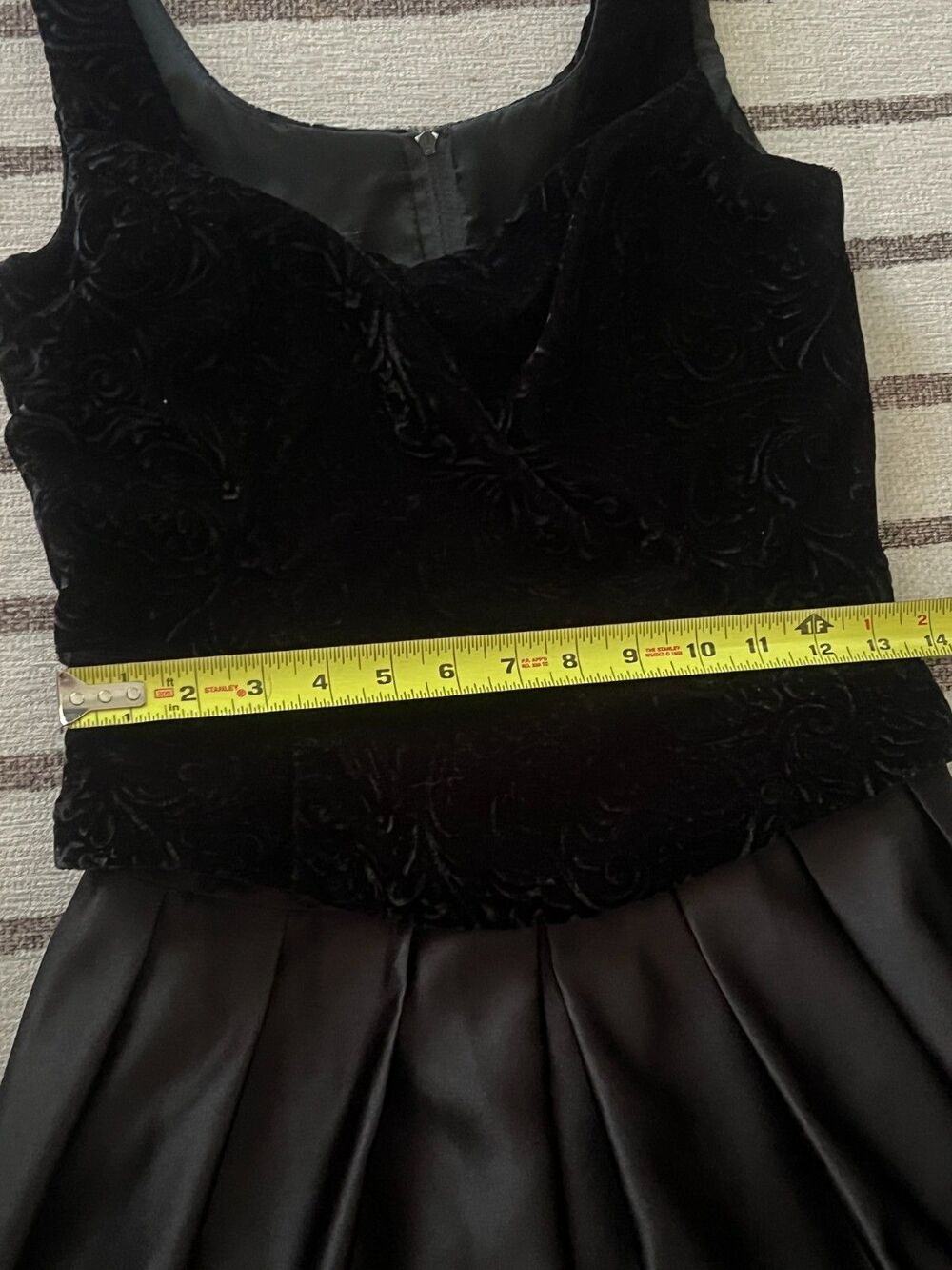 Vintage Scott McClintock Black Formal Dress Velvet Bodice Satin Skirt 6 - Picture 6 of 7